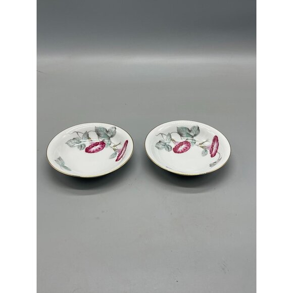 Noritake China 5108 Morning Glory dessert bowls set of 2 5 1/2" white READ - Picture 3 of 7